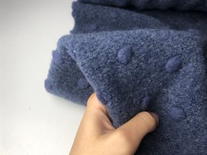 Uld filt med prik - skønneste jeans blå melange